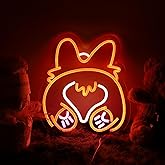 Cute Corgi Neon Sign USB Powered for Wall Decor, Corgi Dog Neon Sign Dimmable LED Neon Light Sign for Bedroom Home Decor Birthday Gift for Corgi Lover