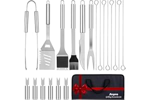 Anpro 21 PCS Grilling Accessories Grill Kit- Grill Set, Grilling Utensil Set, BBQ Accessories, BBQ Kit, BBQ Grill Tools, Grilling Gifts for Father's Day, Smoker, Camping, Kitchen