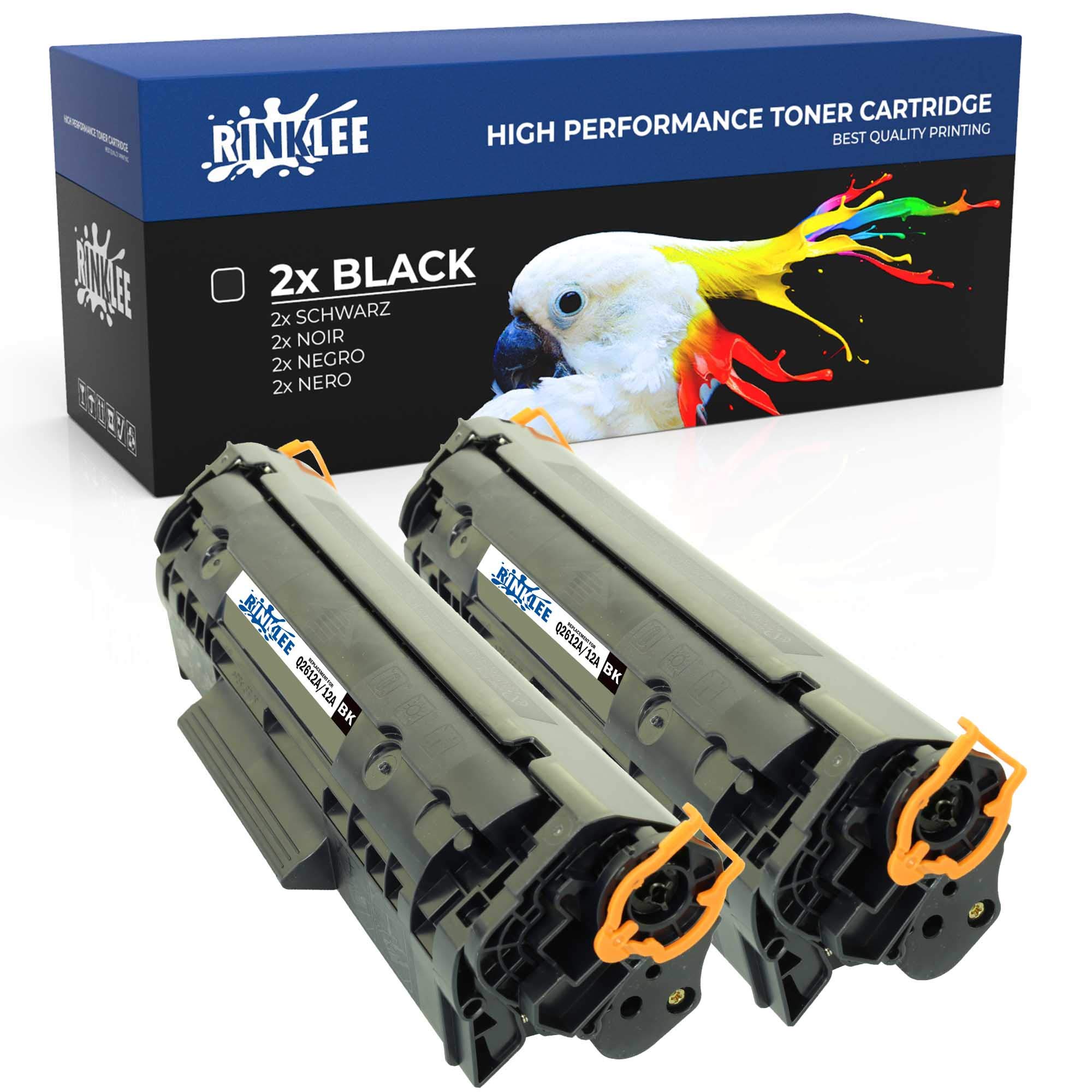 RINKLEE Q2612A Toner Cartridge Compatible with HP Laserjet 1010 1012 1015 1018 1020 1022 1022N 1022NW 3010 3015 3020 3030 3050 3052 3055 M1005 M1319F | High Yield 2000 Pages | Black, 2-Pack