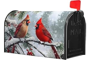 Dacawin Cardinal Bird Mailbox Cover Winter Large Mailbox Covers Christmas Magnetic Mailbox Wraps Red Bird Dust-Proof Letterbox Cover Oversized-25.5" x21