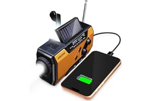 FosPower Emergency Weather Radio (Model A1) NOAA/AM/FM with 7000mWh Portable Power Bank, USB/Solar/Hand Crank Charging, Batte