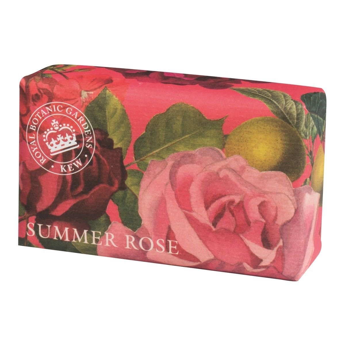 The English Soap Company Kew Gardens Summer Rose Soap - Luxury Vegan Soap Bar Enriched with Shea Butter - Floral Rose Scent, Cruelty-Free, Plastic-Free Recyclable Packaging, Made in England - 240g — image 1