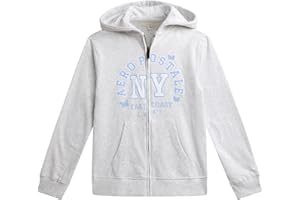 AEROPOSTALE Girls Zip Up Hoodie - Soft Cozy Fleece Full Zip Graphic Hoodies for Girls - Trendy Fall Fashion Kids Sweatshirts