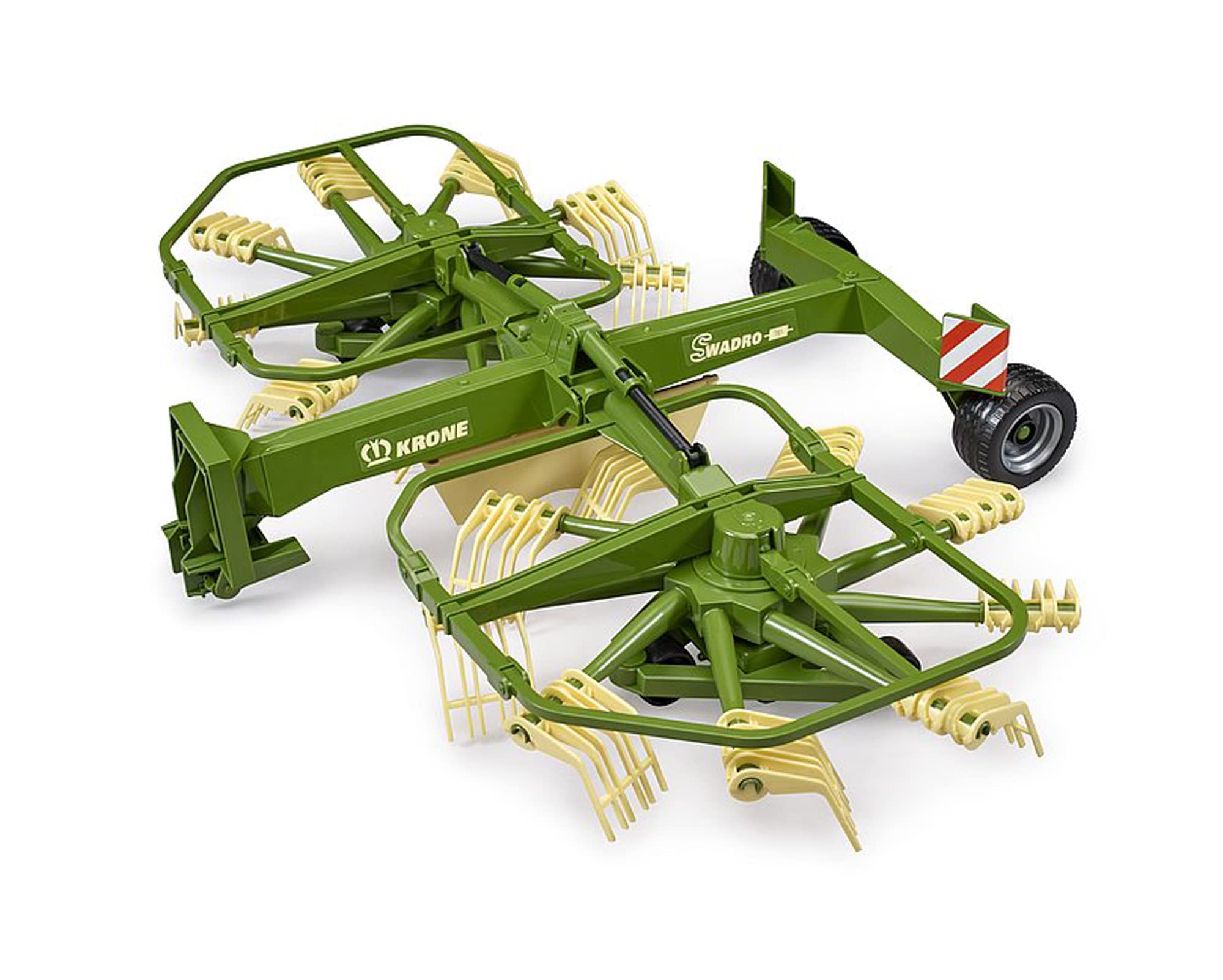 Bruder Krone Dual Rotary Lateral Swather – 1:16 Scale Farm Attachment with Rotating Side Rakes & Adjustable Arms |Compatible with Bruder Tractors & BWorld Accessories| Ages 3+
