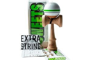 Sweets Kendamas Boost Sport Stripe Kendama - Sticky Paint, Improves Hand Eye Coordination, Reflexes, Stripe Design, Bonus String Accessory Gift Bundle (Home Team)