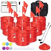 WodGod 9 Pcs Backyard Golf Outdoor Game with 2 Clubs - Outdoor Golf Yard Game for Adults and Family, Beach, Camping, Lawn, Park
