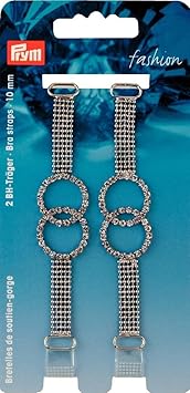PRYM 991939 BH-Träger transparent / Strasskette rund silber, 2 Stück