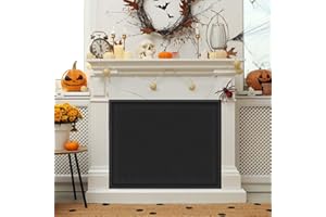 CADARA Magnetic Fireplace Cover, Fireplace Blocker Blanket Stops Heat Loss, Adjustable Fireplace Draft Stopper with 12 Magnets for Indoor Iron Frame Black 42" W x 36" H