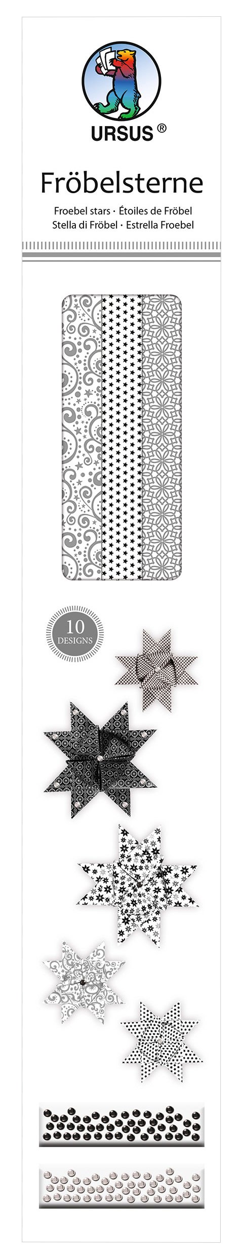 Ursus 34740000 – Moravian Star Assorted 60 Strips in 2 Sizes – Black