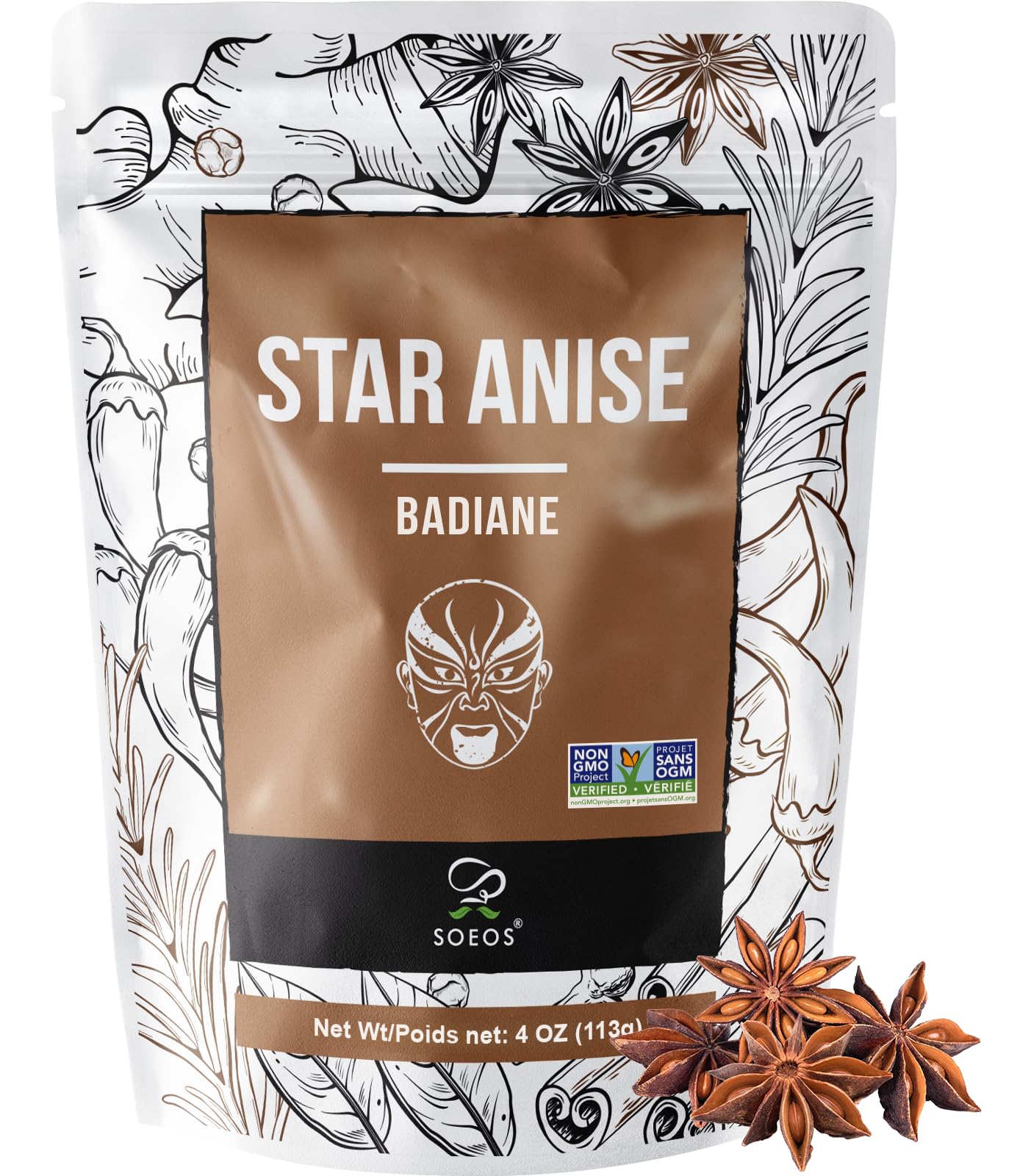Photo 1 of ***2 PACKS INCLUDED*** Star Anise, 4 Ounce, Star Anise Whole, Anise Seeds for Baking and Tea, NON-GMO Verified***2 PACKS INCLUDED***