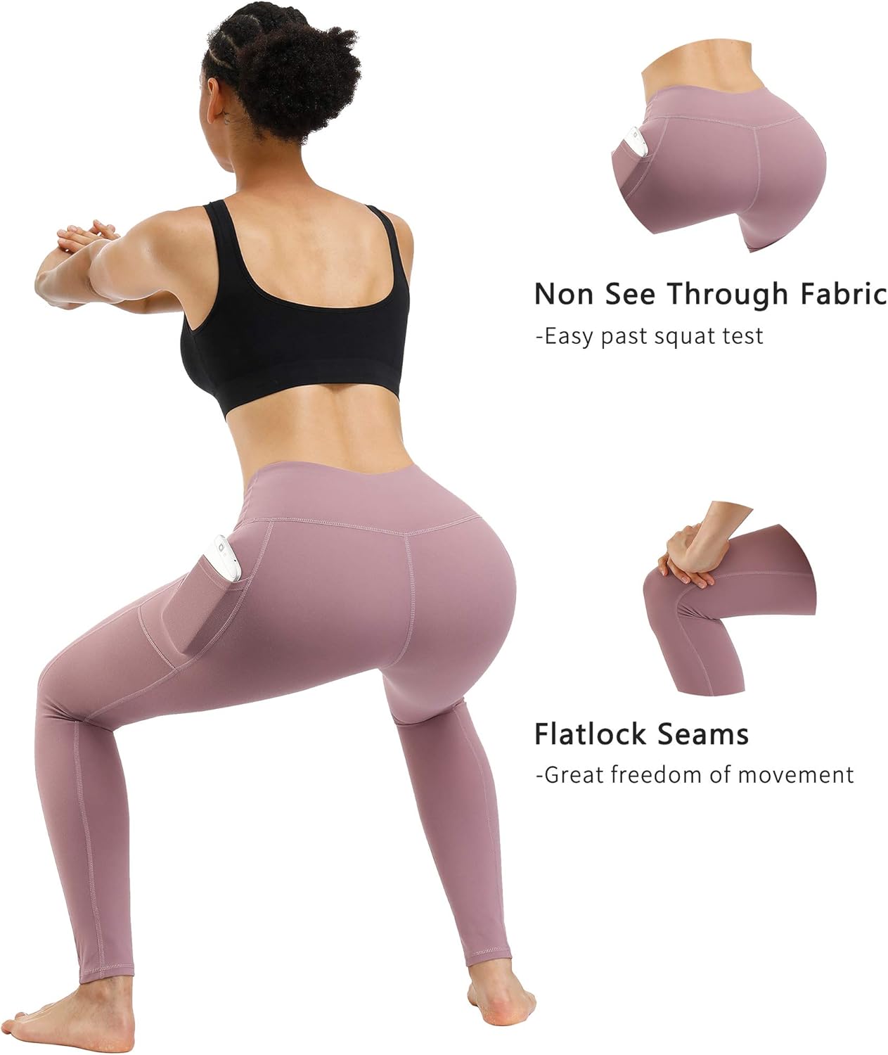 Fengbay 2 Pack High Waist Yoga Pants, Pocket Yoga Pants Tummy Control Workout Running 4 Way Stretch Yoga Leggings: Clothing