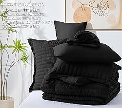 CozyLux Queen Seersucker Comforter Set with Sheets