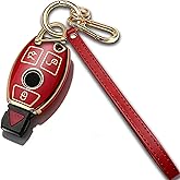 Oimior for Mercedes Benz Key Fob Cover with Keychain for C E S M CLS CLK G Class Protection Case
