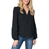 GIBSONLOOK Meadow Bracelet Sleeve V-Neck Gauze Top Long Sleeve Blouse Sizes Vary