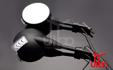 Amazon デイライト 流れるウインカー付きバックミラー 左右セット ブラックボディ 逆ネジ10mm シーケンシャルウインカー Jy002 M ミラー 車 バイク