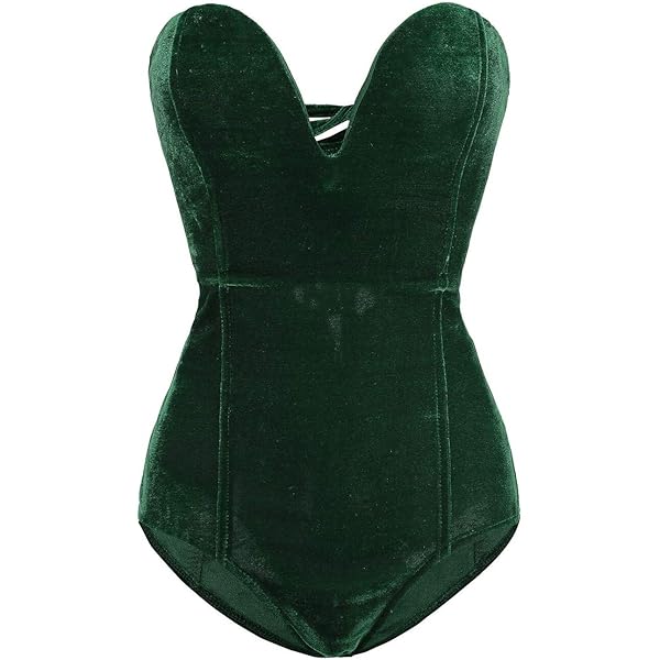 トップス Velours Back open Body suit saqulopr Halloween Bodysuit Tube Top Velvet Leotard Corset Back