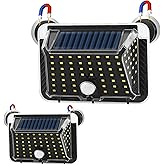 EJYTRVT Magnetic RV Solar Lights with Motion Sensor, Waterproof RV Exterior Lights for Camper, Trailer, 5th Wheel & Truck Porch, Outdoor Solar Lighting with Strong Magnets (2 Pack, Black)