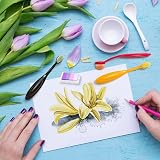 YOUEON 20 Pack Mini Ink Blending Brushes Color Coded Handles 5.5" Set view 6