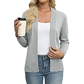Leafsay Women's Lightweight Cardigan Sweaters Long Sleeve Open Front Knit Casual Classic Cardigans