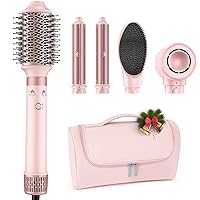 MESCOMB Dual Voltage Hot Air Styler Wrap - 5 in 1 Hair Dryer Brush with Fast Drying Blow Dryer, Styling, Straightening & Volumizing with Travel Bag (100V–240V) Gift for Women