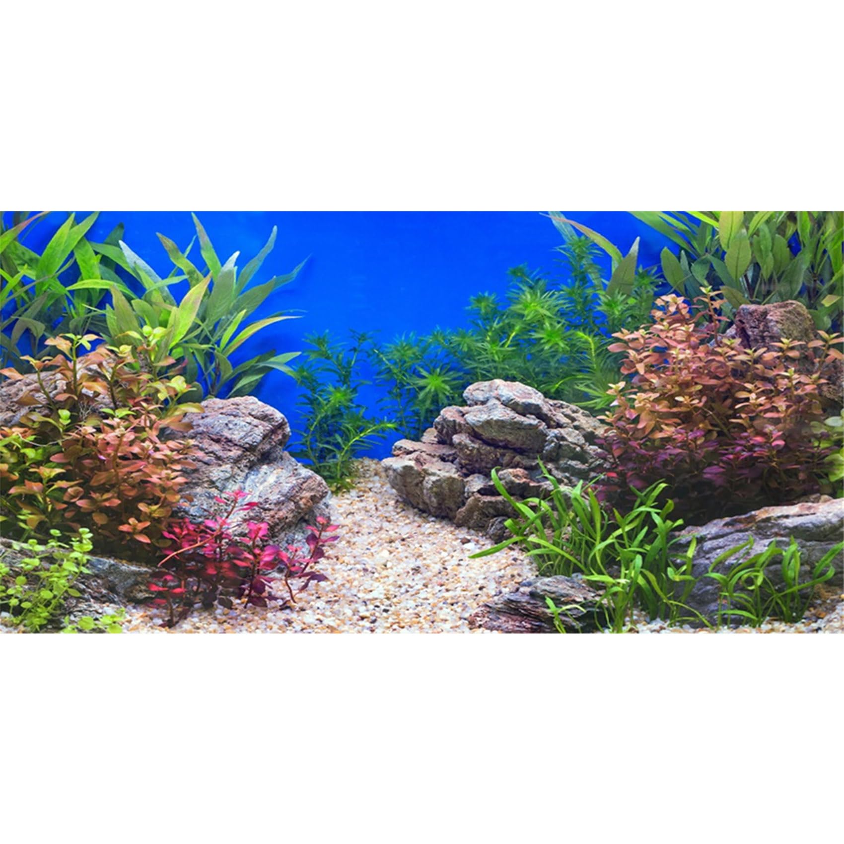 MIRRORANG 91x41cm Aquatic Plant Fish Tank Background Stone River Bed & Lake Aquarium Background Vinyl