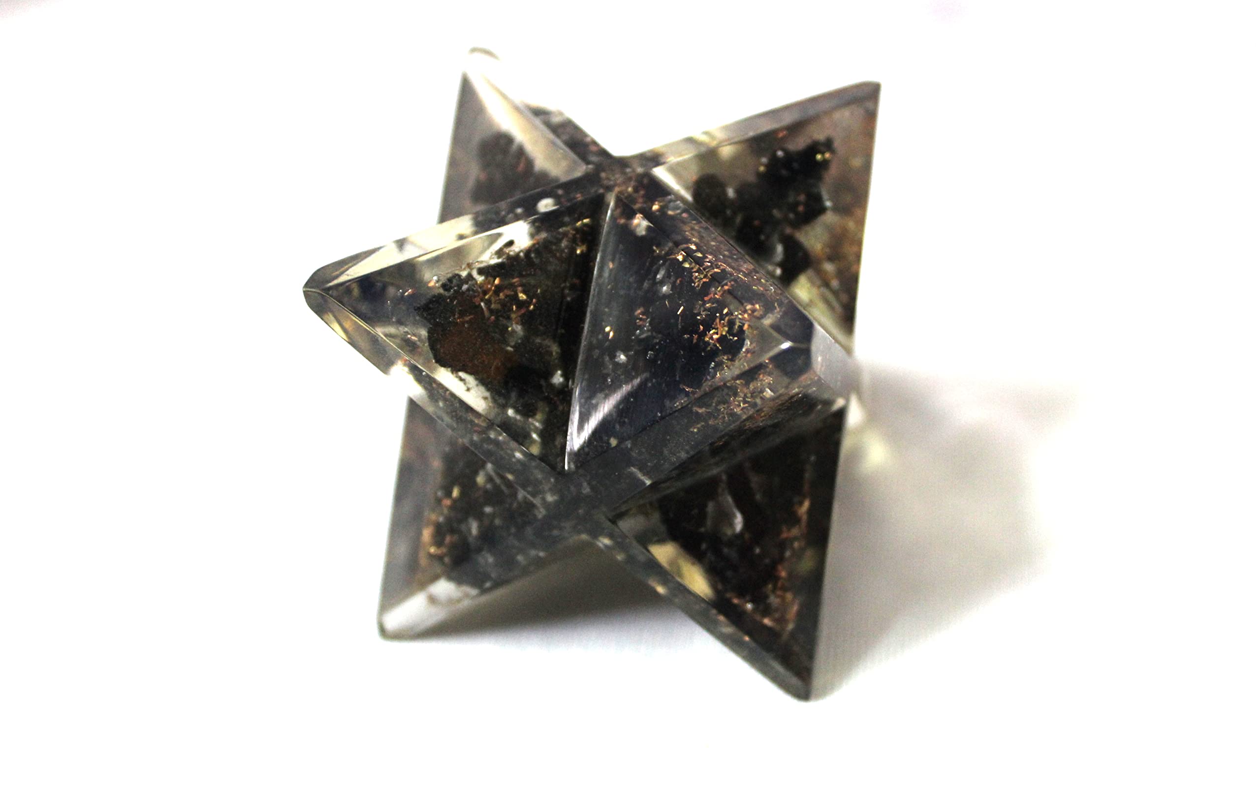 Prajet Black Tourmaline Orgone Merkaba 4 inches Orgonite Star Merkaba for Healing Energy Generator Healing Meditation Yoga Feng Shui Vastu Home Office Desk Decor Gift Item.