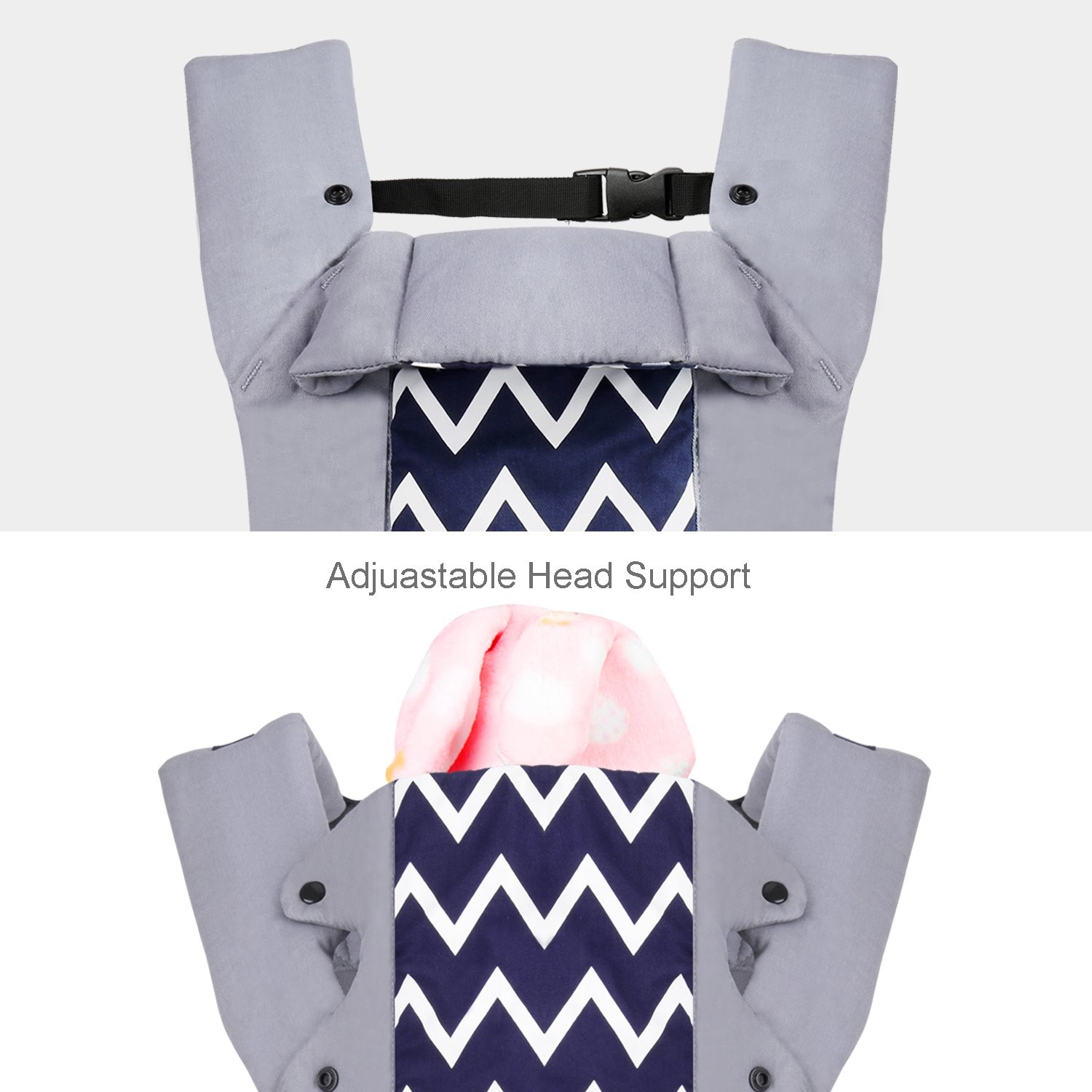 Bable Baby Carrier, Baby Carrier Wrap 3 in 1 Ergonomic Multi-Position for 8-26lbs, Soft Cotton Baby Carriers Front and Back for All Seasons, Wave Stripes, Baby Carrier for dad