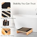 StrongTek One Step Stool Natural Wood 440 lb Capacity Non-Slip Surface view 3