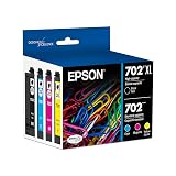 EPSON 702 DURABrite Ultra Ink High Capacity Black & Standard Color Cartridge Combo Pack (T702XL-BCS) Works with WorkForce Pro WF-3720, 3730, 3733