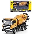Gemini&Genius Construction Vehicle Cement Truck Toy for Kids, Heavy Duty Cement Mixer Truck for Pretend Play, 1/50 Scale Diecast Alloy Vehicles Toy for Kids