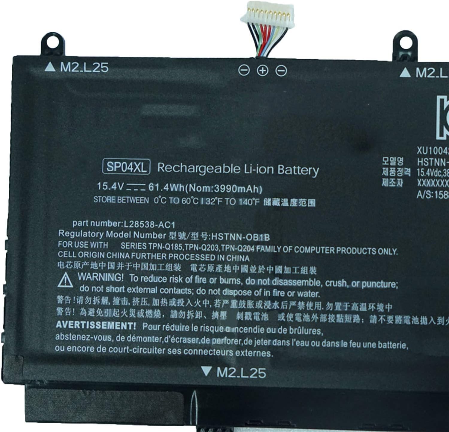 SP04XL L28538-AC1 L28764-005 HSTNN-OB1B Laptop Battery Replacement for HP Spectre X360 13-AP0000UR 13-AP0000NN 13-AP0100ND 13-AP0000NA 13-AP000 13-AP0001NQ TPN-Q185 TPN-Q203 Series(15.4V 61.4Wh) - Image 3