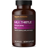 Amazon Elements Milk Thistle, Vegan, 150mg, 195 Capsules, more than a 6 month supply (Packaging may vary)