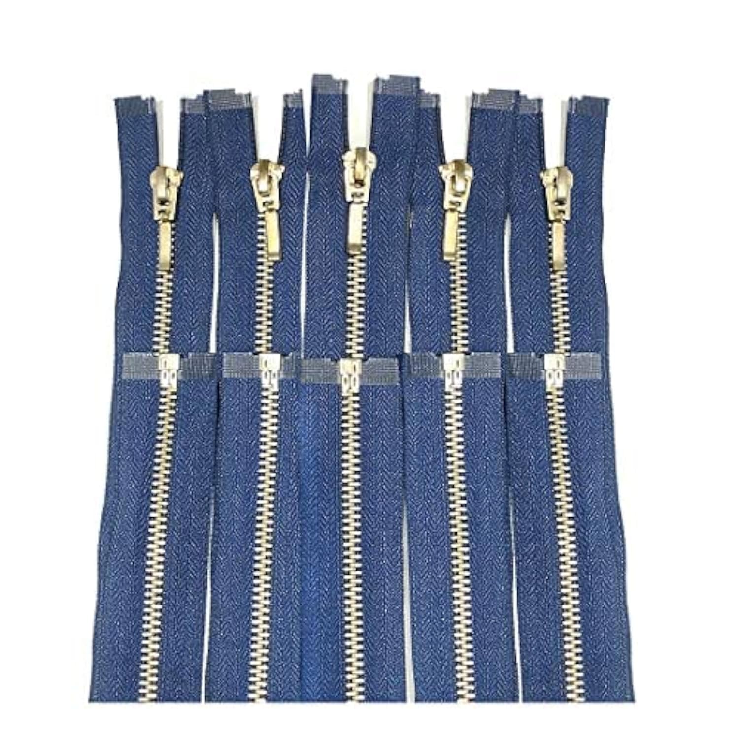 5 Pieces/Open Metal Zippers, Available in Maya 3# and 5#, Sewing Zipper, Black, Blue, Gold, Silver, Various Colours and Measurements, Zip for Sewing, (5# 75cm 5u, 330)