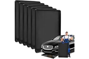 Teodute 6Pcs Extra Large Car Oil Drip Pan- 35.4 x 24 x1.6 Inches Oil Drain Pan for Oil Change- Oil Drip Tray for Under Car Plastic Oil Tray, Oil Catch Pan Replacement Tray to Keep Garage Floor Clean