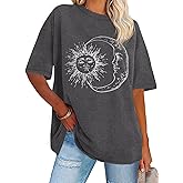 Womens Oversized Tshirt Graphic Tees Crew Neck Summer Short Sleeve Loose Fit Tops