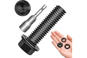 Mywish M10 x 35mm Flanged Hex Head Nuts and Bolts Set - M10x1.5 Black Flange Hexagon Screws with Washers - 10.9 Grade Alloy S