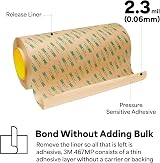 3M 467MP Adhesive Transfer Tape 12 Inch 12 Rolls Clear Long Term Bonding view 3