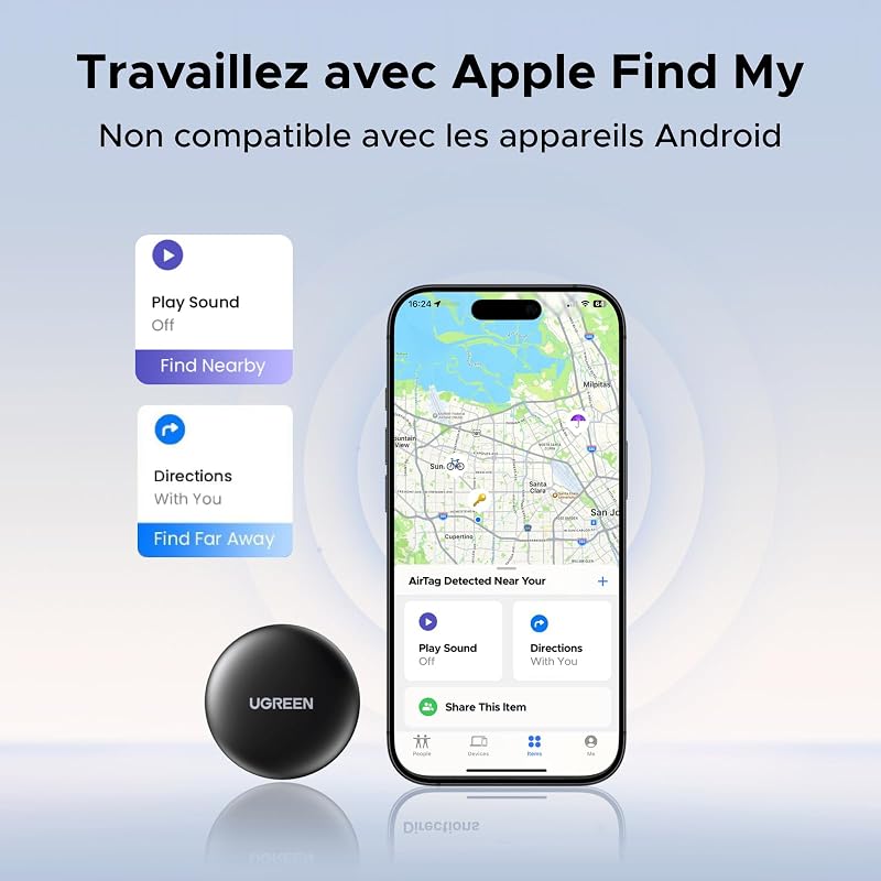 FineTrack Mini Smart Finder Tag iOS Uniquement Lot de 2