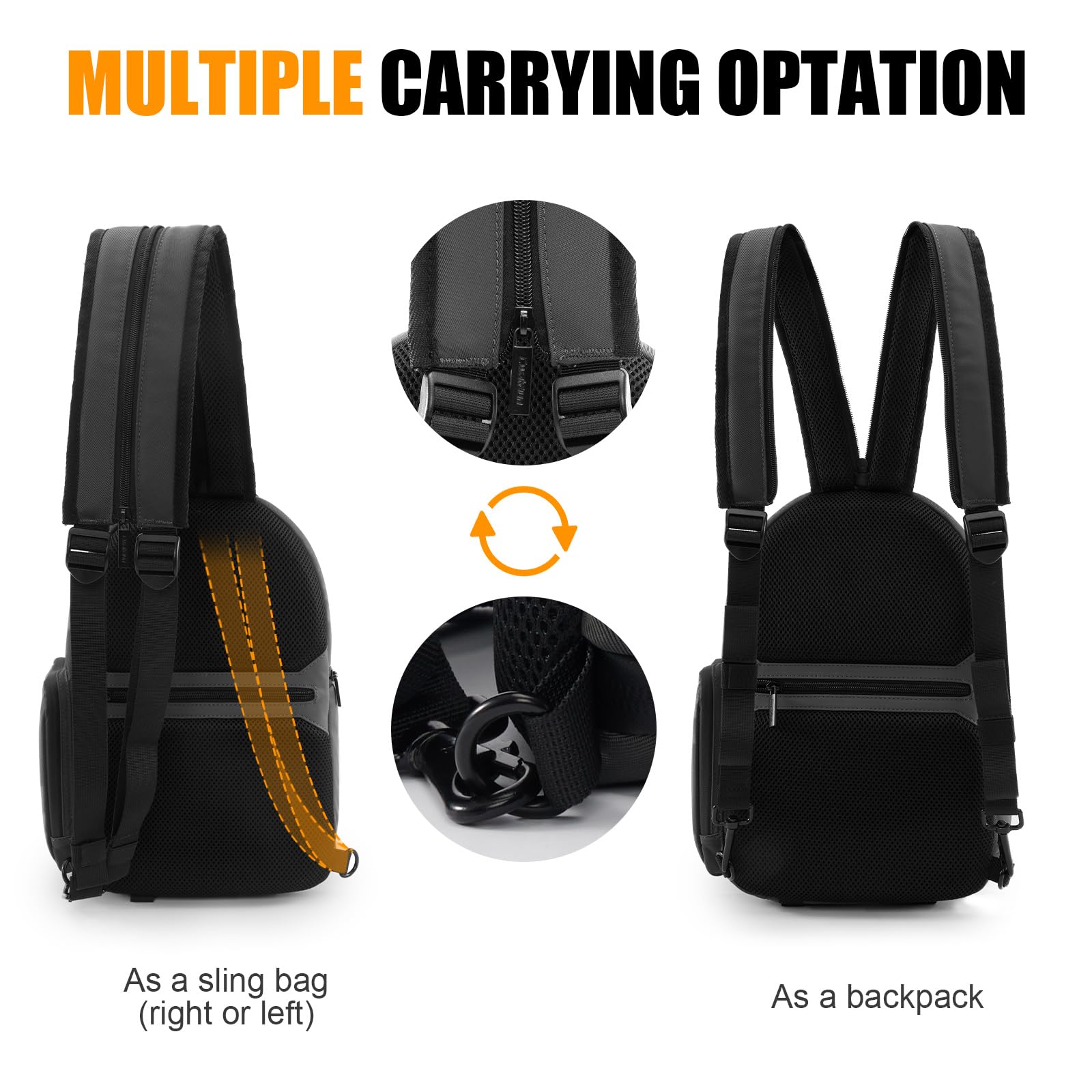 Cwatcun Camera Bag，SLR DSLR Canvas Sling Bag Small Compact Camera Shoulder Bag Crossbody Camera Case photography Purse with Padded Shoulder Strap for Canon Nikon Sony Fuji Mirrorless Cameras