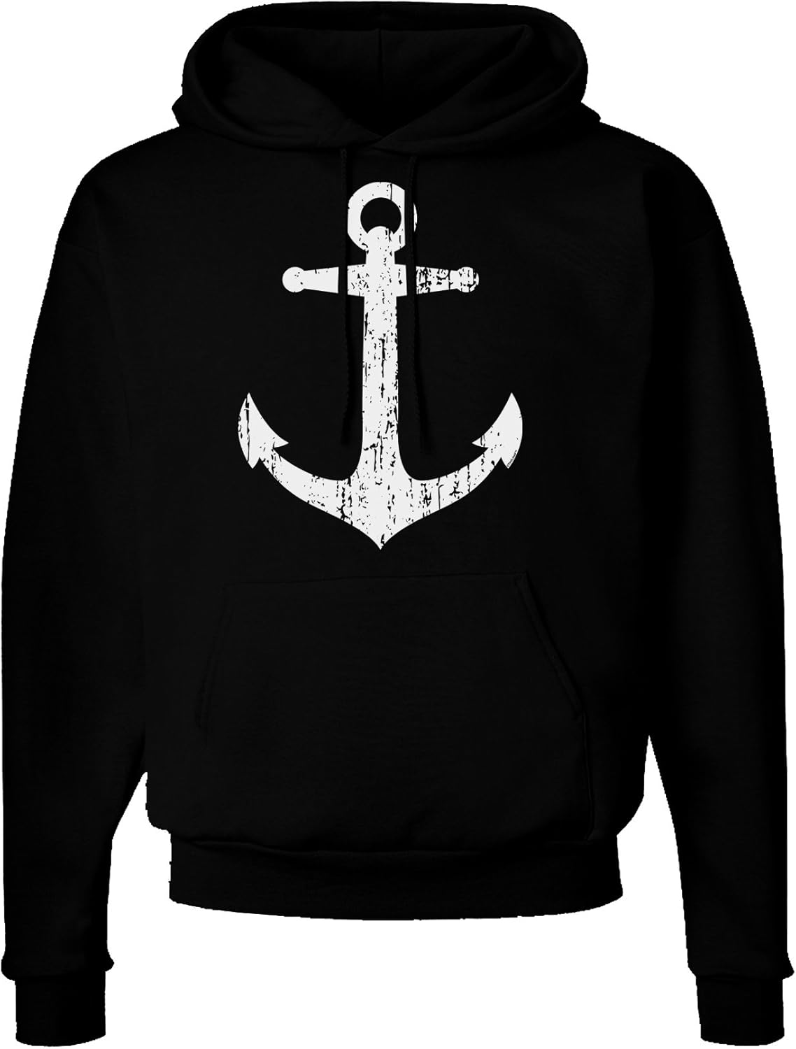 Distressed Nautical Sailor Anchor Dark Hoodie Sweatshirt at Amazon