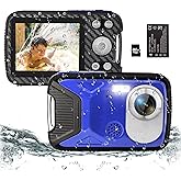 YEEIN 16FT Underwater Camera 30MP Waterproof Digital Camera with 32G Card and Rechargeable Battery, 18X Point and Shoot Camer