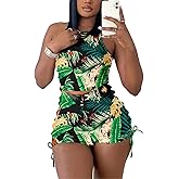 Qusuny 2 Piece Outfits for Women Summer Workout Crop Top Tank Bodycon Ribbed Sweatsuits Tracksuits Casual Shorts Set Romper
