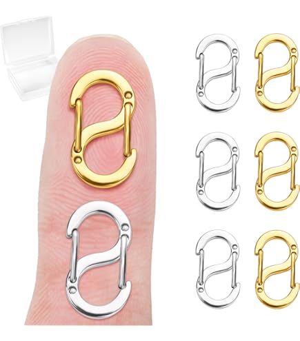 PH PandaHall Lot De 2 Fermoirs Raccourcisseurs De Collier En Argent Sterling Et Or, Perles De 6 Mm, Rehausseur De Perles, Zircone, Fermoir à Clic, Extension De Bracelet