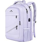MATEIN Large 17 Inch Laptop Backpack for Women, Lightweight Travel Backpack Fits College School Essentials, Anti Theft Work Commute Nursing Computer Bag TSA Approved for Weekender Trip, Light Purple