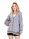 ebossy Women's Open Front Stars Embroideried Cable