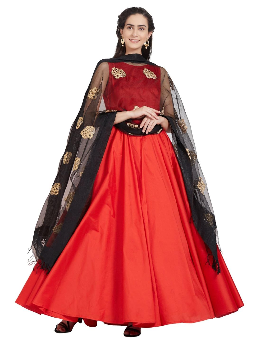 dupatta bazaar woman's gold embroidered organza jute border dupatta