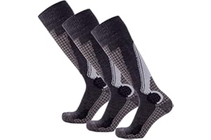 Pure Athlete High Performance Wool Ski Socks - Thermal Warm Merino Wool OTC Sock, Men Women
