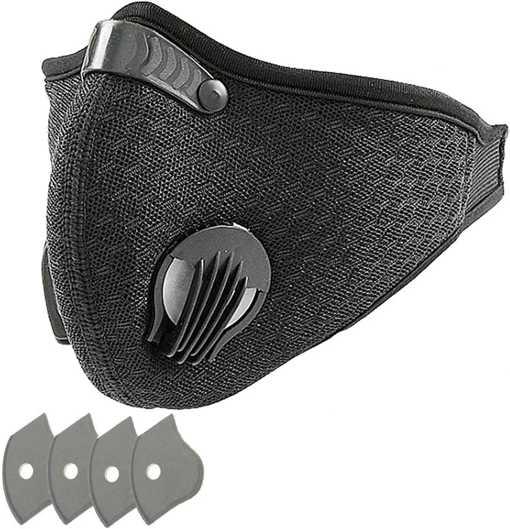 1 Pack Reusable Dust_mask, Protection Sport_masks for Running Cycling Woodworking Mowing Painting Outdoor Activities_Black
