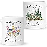 Nestura Promoted To Grandparent 2026 Mug Set, Grandmas And Grandpas Gifts, Grandma And Grandpa Pregnancy Announcement, New Grandparent Gift For Christmas, Grandma And Grandpa Cup For Baby Announcement