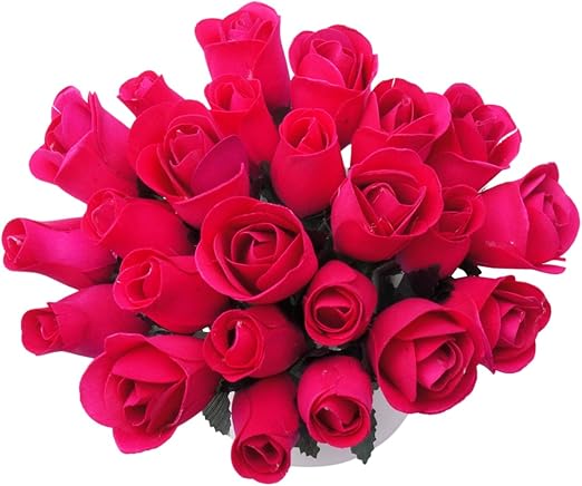 Orchidee Amp Ivy 24 Schone Realistische Holz Rosen Rosa Kunstliche Blumen Herzen Delight Geschenkverpackung